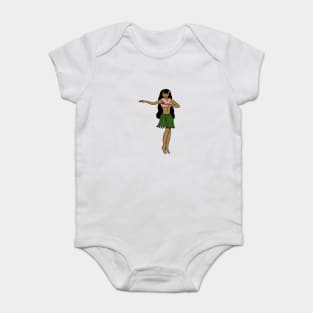 Aloha Tropical Dancing Girl Vacation Baby Bodysuit